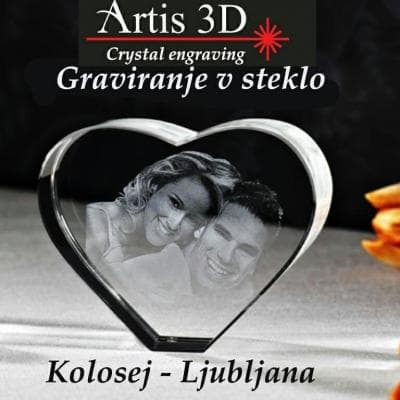 ARTIS 3D, 2D-3D GLOBINSKO LASERSKO GRAVIRANJE V STEKLO, SUBLIMACIJSKI TISK NA SKODELICE, LJUBLJANA cover