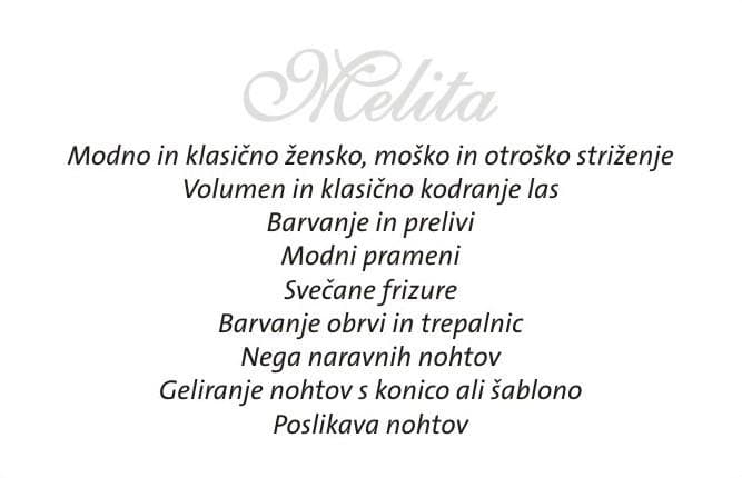 FRIZERSKI SALON MELITA, MENGEŠ