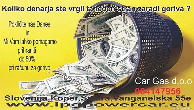 CAR GAS, PREDELAVA AVTOMOBILA NA PLIN, KOPER IZOLA, PIRAN PORTOROŽ, OBALA