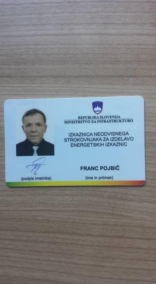 EIPS, IZDELAVA IN IZDAJA ENERGETSKIH IZKAZNIC, FRANC POJBIČ S.P., POSTOJNA