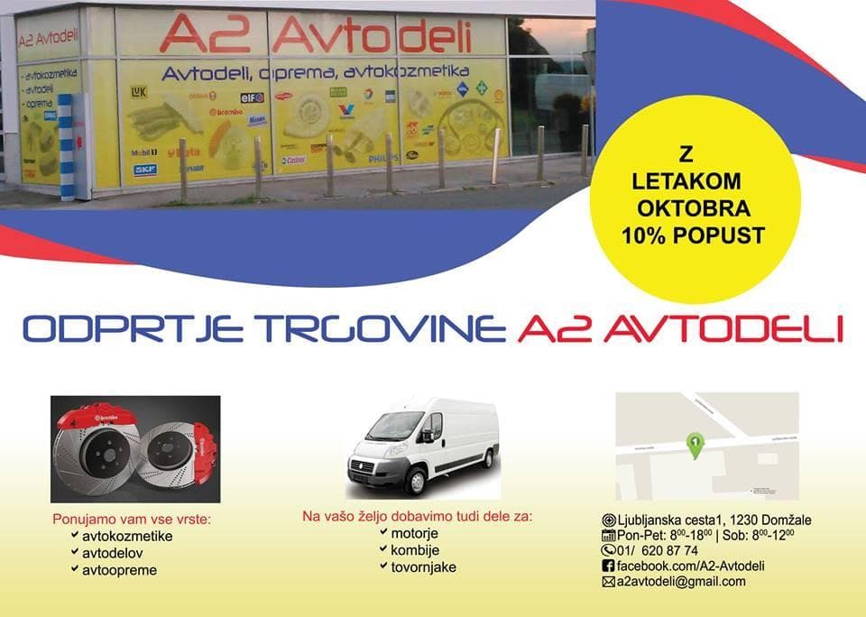 A2 AVTODELI, TRGOVINA Z AVTODELI, ALEŠ HRASTNIK S.P. , DOMŽALE
