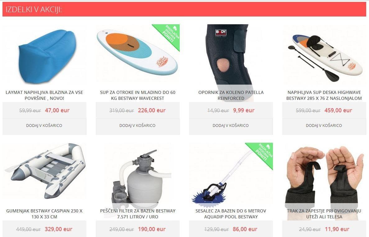 VSE ZA PROSTI ČAS, FITNES NAPRAVE IN PRIPOMOČKI ZA ŠPORT, SPLETNA TRGOVINA, SPORTER, D.O.O., MIREN