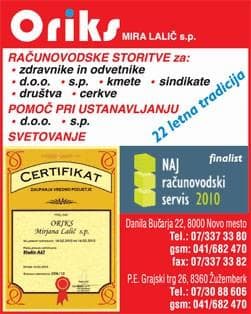 RAČUNOVODKINJA NOVO MESTO, ORIKS RAČUNOVODSTVO IN SVETOVANJE