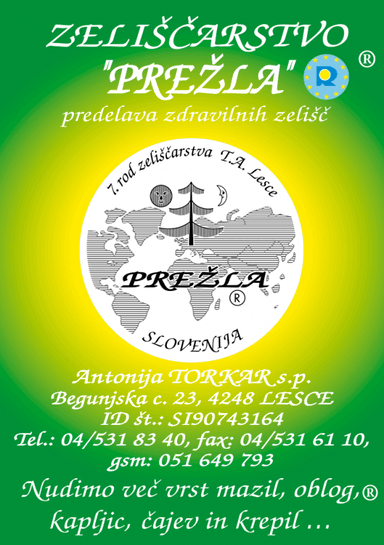 ZELIŠČARSTVO PREŽLA, LESCE