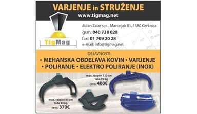 TIGMAG VARJENJE IN STRUŽENJE MILAN ZALAR, CERKNICA