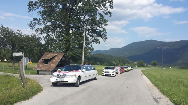 NAJEM BELE LIMUZINE, POROČNO VOZILO IN PREVOZI NA LETALIŠČA – POLZELA & CELJE