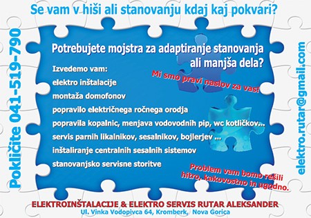 ELEKTROINŠTALACIJE & ELEKTRO SERVIS RUTAR ALEKSANDER S.P., NOVA GORICA