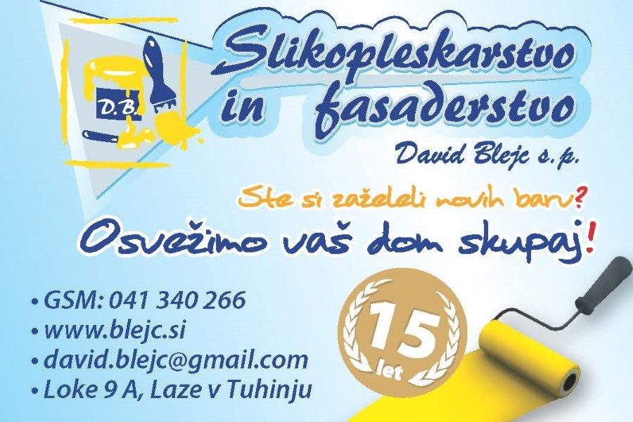 SLIKOPLESKARSTVO IN FASADERSTVO DAVID BLEJC, DOMŽALE